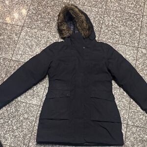 The North Face Women's Black Parka with Faux-Fur Hood